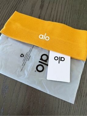 ALO Yoga Mustard Yellow Ribbed Headband